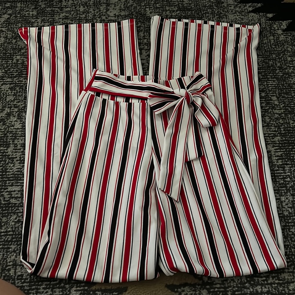 Wide leg trouser pants